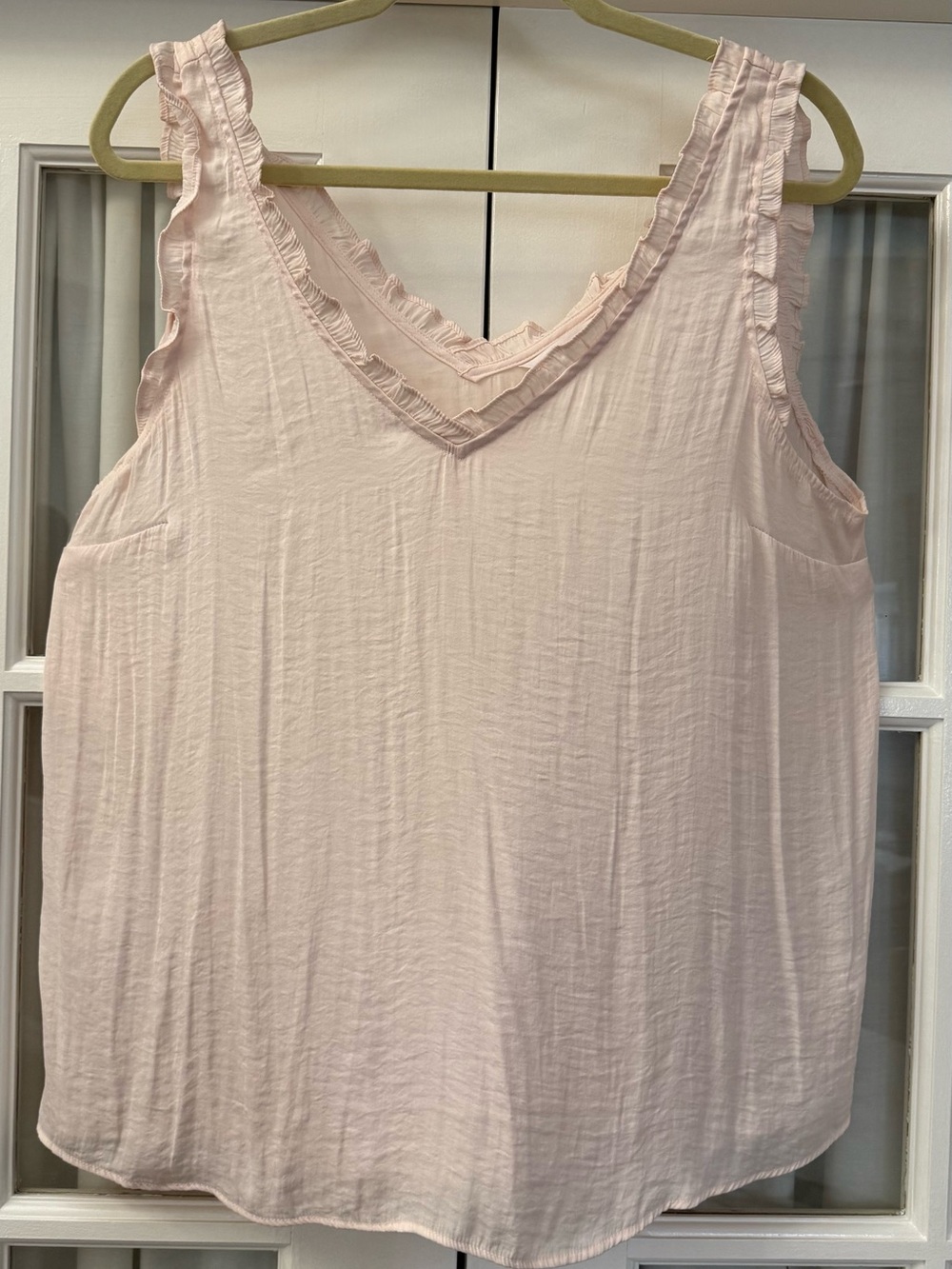 LC Lauren Conrad Pale Pink Ruffle Tank Top